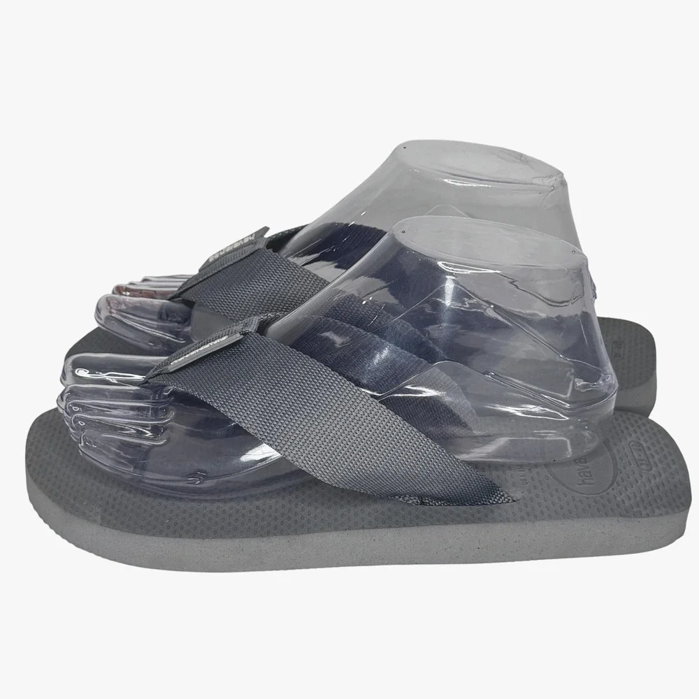 Havaianas Shoes Mens Size 8 Gray Sandals Flip Flops Casual Beach Lightweight New